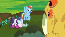 Size: 1920x1080 | Tagged: safe, derpibooru import, screencap, rainbow dash, rarity, bufogren, pegasus, pony, unicorn, g4, the end in friend, boots, clothes, female, glitter boots, image, jpeg, male, mare, shoes