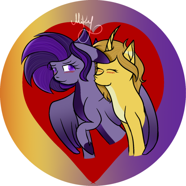 Size: 1400x1400 | Tagged: safe, artist:thecommandermiky, derpibooru import, oc, pegasus, pony, unicorn, heart, image, love, png