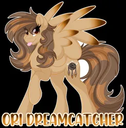 Size: 1280x1308 | Tagged: safe, artist:missbramblemele, derpibooru import, oc, oc:ori dreamcatcher, pegasus, pony, black background, female, image, jpeg, mare, simple background, solo, tongue out