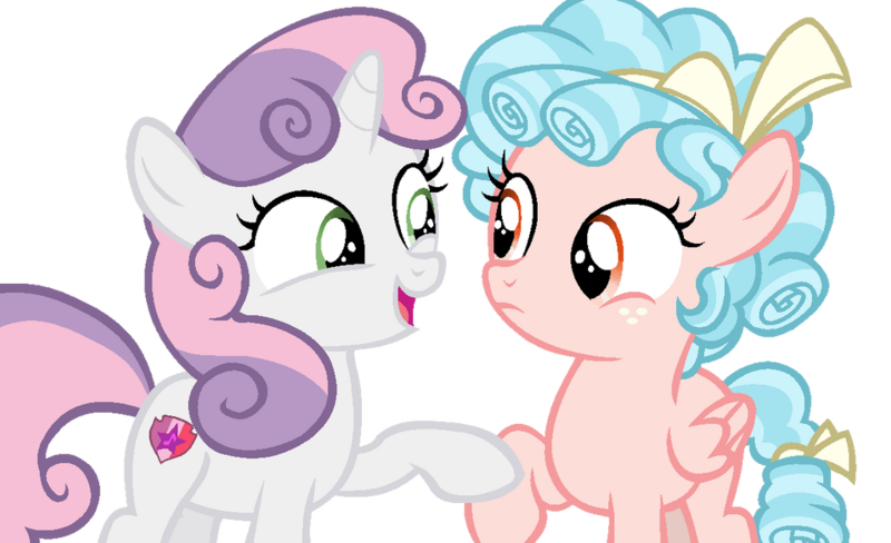 Size: 1024x624 | Tagged: safe, artist:mlplinara14, derpibooru import, screencap, cozy glow, sweetie belle, pegasus, pony, unicorn, g4, marks for effort, image, png, simple background, transparent background, vector