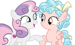 Size: 1024x624 | Tagged: safe, artist:mlplinara14, derpibooru import, screencap, cozy glow, sweetie belle, pegasus, pony, unicorn, g4, marks for effort, image, png, simple background, transparent background, vector