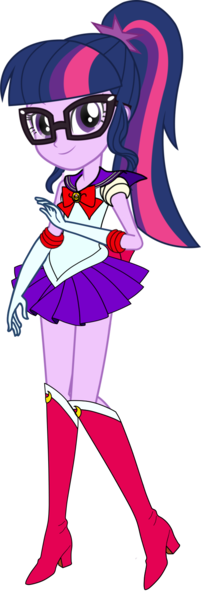 Size: 517x1547 | Tagged: safe, artist:mlgskittles, derpibooru import, sci-twi, twilight sparkle, equestria girls, g4, boots, bow, bowtie, clothes, clothes swap, cosplay, costume, female, gloves, high heel boots, image, long gloves, miniskirt, png, sailor moon (series), sailor moon boots, sailor senshi, sailor twilight, shirt, shoes, simple background, skirt, solo, transparent background, vector