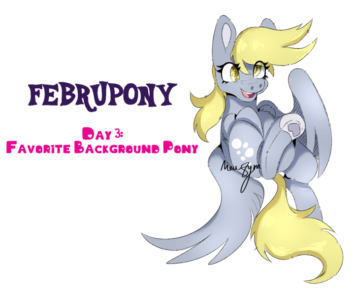 Size: 1433x1202 | Tagged: safe, artist:mewzynn, derpibooru import, derpy hooves, pony, g4, februpony, image, png, simple background, solo, transparent background