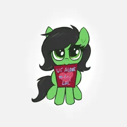 Size: 3000x3000 | Tagged: safe, artist:t72b, derpibooru import, oc, oc:anonfilly, earth pony, pony, card, female, filly, foal, front view, high res, holiday, image, looking at you, looking up, looking up at you, mouth hold, png, simple background, sitting, solo, valentine's day