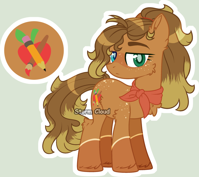 Size: 2399x2135 | Tagged: safe, artist:dinkydoolove, derpibooru import, oc, oc:anahita, unofficial characters only, earth pony, pony, base used, clothes, ear fluff, earth pony oc, female, high res, image, mare, offspring, parent:applejack, parent:trouble shoes, parent:troubleshoes clyde, parents:troublejack, png, scarf, simple background, solo, unshorn fetlocks