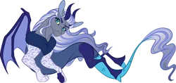 Size: 1024x482 | Tagged: safe, artist:lisianthus, derpibooru import, oc, oc:dama da noite, unofficial characters only, draconequus, draconequus oc, female, horns, image, interspecies offspring, offspring, parent:discord, parent:starlight glimmer, parents:starcord, paw pads, paws, png, simple background, transparent background, underpaw