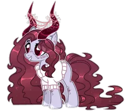 Size: 2273x2001 | Tagged: safe, artist:toffeelavender, derpibooru import, oc, unofficial characters only, pony, base used, clothes, grin, high res, horns, image, png, simple background, smiling, solo, transparent background