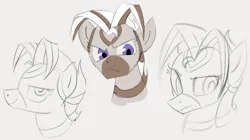 Size: 1069x597 | Tagged: safe, artist:dotkwa, derpibooru import, oc, oc:sarara, unofficial characters only, pony, zebra, bust, female, frown, gray background, image, lidded eyes, mare, png, simple background, sketch, smiling, solo, zebra oc