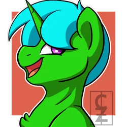 Size: 800x800 | Tagged: safe, artist:cleoziep, derpibooru import, oc, oc:green byte, pony, unicorn, commission, image, male, png, simple background, solo, stallion, ych result