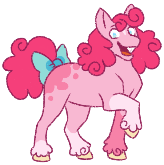 Size: 533x537 | Tagged: safe, artist:googaoo, derpibooru import, pinkie pie, earth pony, pony, g4, alternate design, bow, coat markings, female, image, looking at you, mare, missing cutie mark, open mouth, png, raised hoof, simple background, socks (coat marking), solo, tail, tail bow, transparent background, unshorn fetlocks