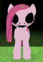 Size: 85x122 | Tagged: semi-grimdark, artist:mryossarian, derpibooru import, pinkie pie, earth pony, pony, luna game, g4, creepypasta, cropped, female, game, game screencap, image, luna game 3d, mare, picture for breezies, pinkamena diane pie, png, youtube link, zalgo, zalgo pie