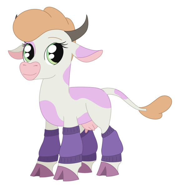 Size: 1747x1861 | Tagged: safe, artist:dyonys, derpibooru import, oc, oc:lilac, cow, clothes, cloven hooves, female, horns, image, leg warmers, png, simple background, transparent background, udder