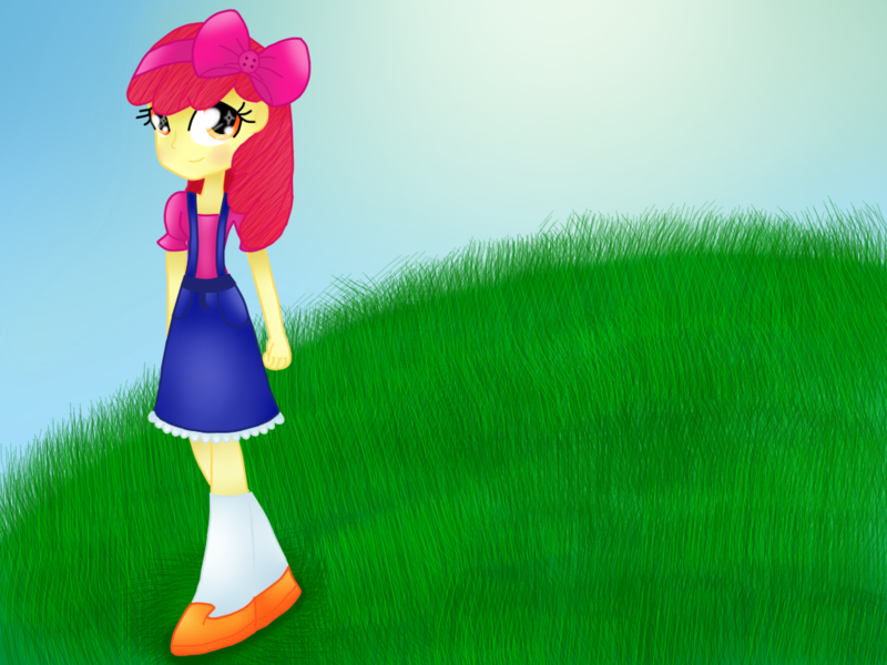 Size: 1024x768 | Tagged: safe, artist:mlp_sugarsketch, derpibooru import, apple bloom, human, equestria girls, g4, boots, clothes, dress, image, png, shoes, solo