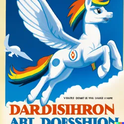 Size: 1024x1024 | Tagged: safe, ai content, derpibooru import, machine learning generated, pegasus, pony, generator:dall-e 2, image, multicolored hair, png, poster, propaganda, rainbow hair, rainbow tail, solo, tail, world war ii