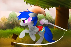 Size: 3110x2040 | Tagged: safe, artist:fededash, derpibooru import, oc, oc:maxipoiupoiu, pegasus, pony, crepuscular rays, glass, high res, image, magic, pegasus oc, png, running, tree, wings