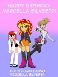 Size: 781x1023 | Tagged: safe, artist:cartoonanimefan2000, derpibooru import, sunset shimmer, human, equestria girls, g4, anime, corona (spider riders), happy birthday, image, italian, johnny test, marcella silvestri, png, simple background, solo, spider riders, susan test, transparent background