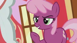 Size: 1280x720 | Tagged: safe, derpibooru import, screencap, cheerilee, earth pony, pony, crusaders of the lost mark, g4, season 5, bare hooves, female, image, implied diamond tiara, mare, png, raised hoof, smiling, smug, solo, success, underhoof