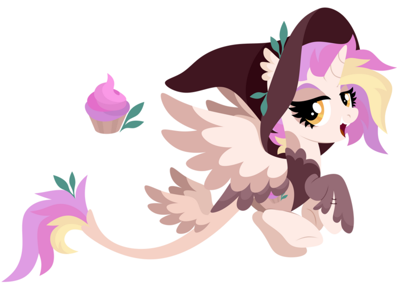 Size: 1024x738 | Tagged: safe, artist:kabuvee, derpibooru import, oc, unofficial characters only, alicorn, pony, alicorn oc, female, hat, horn, image, mare, png, simple background, solo, tail wings, transparent background, wings, witch hat