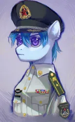 Size: 1040x1684 | Tagged: safe, artist:tingsan, derpibooru import, oc, oc:v.piper, unofficial characters only, earth pony, pony, army, clothes, earth pony oc, eyebrows, hat, image, jpeg, major, male, military hat, military uniform, pla, solo, stallion, uniform