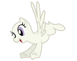 Size: 1280x1016 | Tagged: artist needed, safe, artist:lauren faust, derpibooru import, pegasus, pony, g1, g4, bald, base, female, flying, full body, g1 to g4, generation leap, grin, hooves, image, mare, png, purple eyes, simple background, smiling, solo, transparent background, white coat