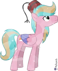 Size: 4000x4886 | Tagged: safe, artist:melisareb, derpibooru import, oc, oc:jet raise, unofficial characters only, crystal pony, pegasus, pony, .svg available, absurd resolution, colored wings, fez, hat, image, lidded eyes, male, png, simple background, solo, stallion, stars, transparent background, two toned wings, vector, wings