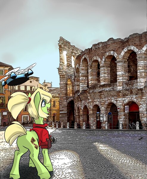 Size: 2873x3499 | Tagged: safe, artist:mekblue, derpibooru import, oc, oc:milli, earth pony, pony, eponafest, high res, image, irl, italy, jpeg, photo, ponies in real life, solo, verona