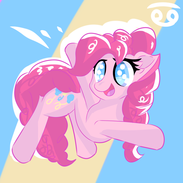 Size: 2000x2000 | Tagged: safe, artist:papacruda09, derpibooru import, pinkie pie, earth pony, pony, g4, abstract background, female, high res, image, looking at you, png, smiling, smiling at you, solo