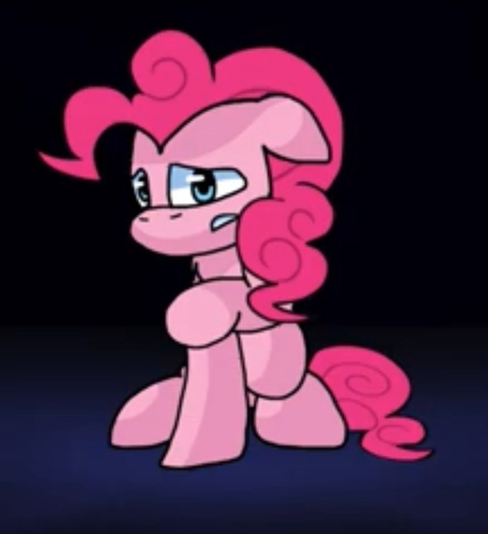 Size: 1244x1363 | Tagged: safe, artist:mysticfox, derpibooru import, pinkie pie, earth pony, pony, g4, floppy ears, friday night funkin', image, jpeg, phantasm (song), sad, scared, sitting, solo, terrified, worried