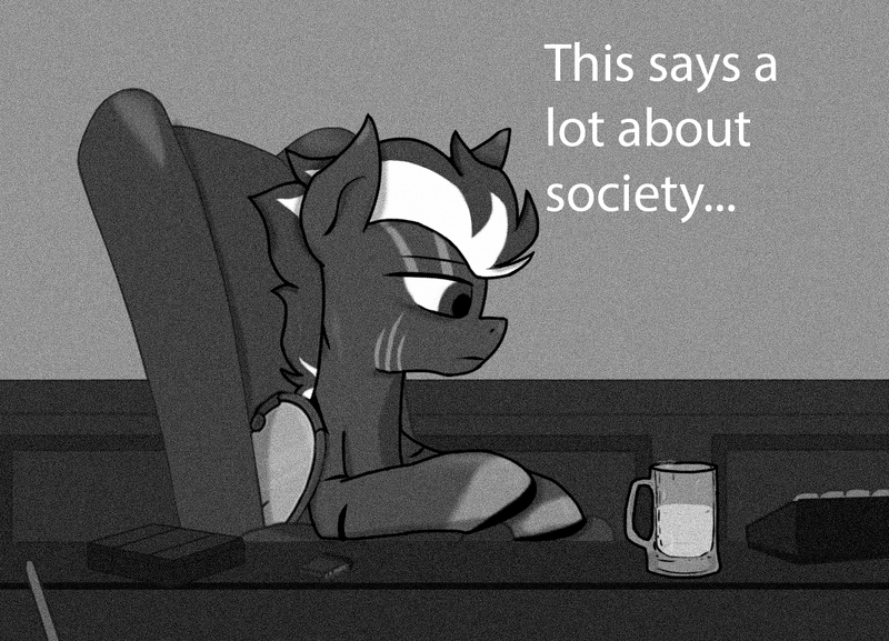 Size: 1244x897 | Tagged: safe, artist:klonray, derpibooru import, oc, oc:colton whittles, unofficial characters only, pegasus, pony, black and white, grayscale, image, male, meme, monochrome, pegasus oc, png, sad, sitting, solo, stallion, wings