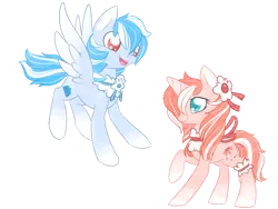 Size: 1024x768 | Tagged: safe, artist:piichu-pi, derpibooru import, oc, oc:passion frail, oc:permafrost, pegasus, pony, unicorn, female, image, male, mare, png, simple background, stallion, transparent background