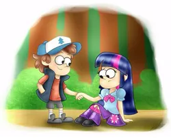 Size: 563x456 | Tagged: artist needed, source needed, safe, derpibooru import, twilight sparkle, twilight sparkle (alicorn), alicorn, human, equestria girls, g4, boyfriend and girlfriend, crossover, crossover shipping, diplight, dipper pines, female, gravity falls, holding hands, image, jpeg, male, shipping, straight, style emulation