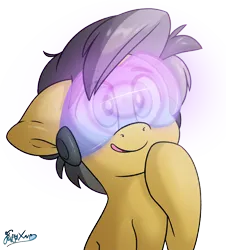 Size: 2800x3100 | Tagged: safe, artist:fluffyxai, derpibooru import, oc, oc:moon sparks, unofficial characters only, pony, curious, high res, hypnogear, hypnogoggles, hypnosis, hypnotized, image, male, png, simple background, smiling, transparent background