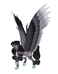 Size: 3634x4600 | Tagged: safe, artist:gigason, derpibooru import, oc, oc:scaredy cat, pegasus, pony, absurd resolution, colored wings, female, image, mare, multicolored wings, obtrusive watermark, png, simple background, solo, transparent background, watermark, wings