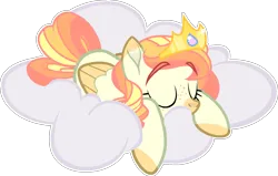 Size: 2762x1762 | Tagged: safe, artist:rickysocks, derpibooru import, oc, pegasus, pony, base used, cloud, crown, female, image, jewelry, mare, pegasus oc, png, regalia, simple background, sleeping, solo, transparent background, wings