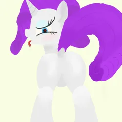 Size: 1024x1024 | Tagged: suggestive, artist:cerf, derpibooru import, edit, rarity, pony, unicorn, g4, :p, abstract background, butt, dock, drool, featureless crotch, heart, heart eyes, image, looking back, plot, png, raised tail, rear view, rearity, solo, tail, tongue out, wingding eyes