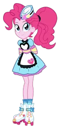 Size: 1088x2312 | Tagged: artist needed, source needed, safe, derpibooru import, pinkie pie, human, equestria girls, g4, female, image, png, server pinkie pie, simple background, solo, transparent background, vector, waitress