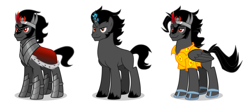 Size: 2540x1042 | Tagged: safe, artist:pinfeather, derpibooru import, king sombra, alicorn, pony, unicorn, g4, alicornified, antagonist, derpibooru exclusive, guardians of pondonia, horn, horn crystals, image, jewelry, magic suppression, male, png, race swap, regalia, simple background, stallion, transparent background, vector