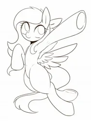 Size: 1536x2048 | Tagged: safe, artist:maren, derpibooru import, oc, oc:akira, unofficial characters only, pegasus, pony, 2014, armpits, bipedal, female, flying, happy, image, jpeg, mare, old art, sketch, solo, underhoof