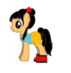 Size: 475x489 | Tagged: safe, artist:celebritypony, derpibooru import, ponified, earth pony, pony, pony creator, g4, china, chinese text, clothes, crossover, female, flower, flower in hair, heart, image, jewelry, jpeg, kai-lan, mare, moon runes, necklace, ni hao kai-lan, pants, shirt, shoes, short pants, simple background, solo, white background