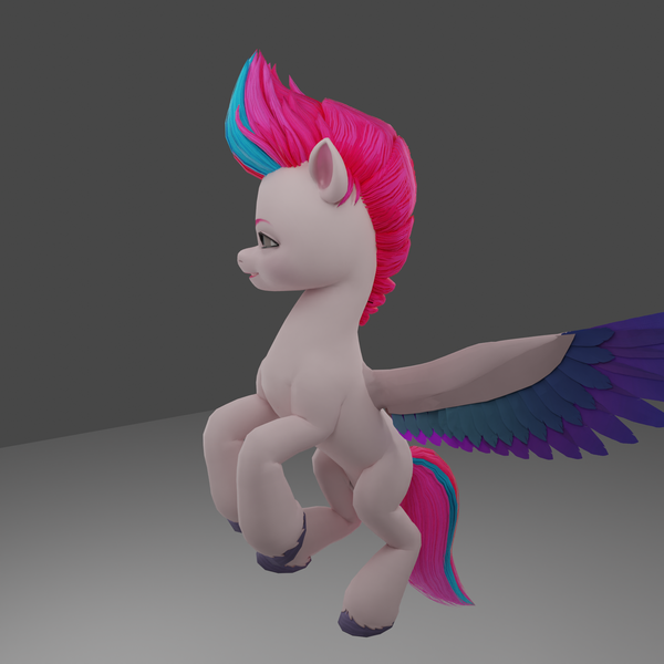 Size: 1920x1920 | Tagged: safe, derpibooru import, zipp storm, pegasus, pony, g5, my little pony: a new generation, 3d, adorazipp, bust, colored wings, cute, female, flying, gray background, grin, image, mare, multicolored wings, png, raised hoof, raised hooves, simple background, slender, smiling, solo, spread wings, thin, wings