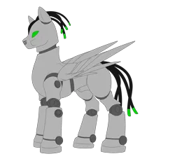 Size: 2563x2362 | Tagged: safe, artist:elberas, derpibooru import, oc, oc:mecha-pony, unofficial characters only, pony, robot, robot pony, high res, image, png, simple background, slender, solo, thin, transparent background, wings, wires