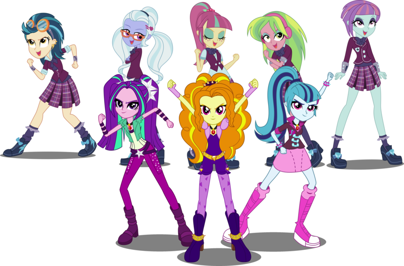 Size: 5904x3886 | Tagged: safe, artist:givralix, artist:xebck, derpibooru import, edit, vector edit, adagio dazzle, aria blaze, indigo zap, lemon zest, sonata dusk, sour sweet, sugarcoat, sunny flare, human, equestria girls, g4, .svg available, absurd resolution, boots, clothes, crystal prep academy, crystal prep academy uniform, crystal prep shadowbolts, glasses, goggles, image, looking at you, my little pony equestria girls: friendship games, my little pony equestria girls: rainbow rocks, png, pose, school uniform, shadow five, shoes, simple background, the dazzlings, transparent background, vector