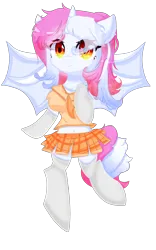 Size: 2362x3780 | Tagged: safe, artist:yuerain sparkle, derpibooru import, oc, oc:yuerain sparkle, unofficial characters only, alicorn, bat pony, bat pony alicorn, pony, bat wings, chest fluff, clothes, cute, female, high res, horn, image, jk, looking at you, mare, midriff, not breasts, png, simple background, socks, solo, stockings, thigh highs, transparent background, wings