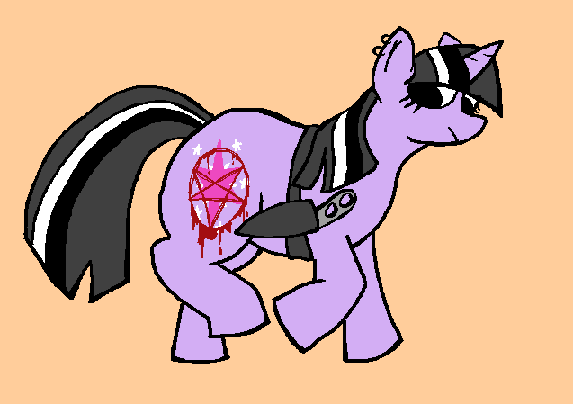 Size: 637x449 | Tagged: semi-grimdark, artist:trfur, derpibooru import, twilight sparkle, pony, unicorn, g4, blood, cut, image, pentagram, png, simple background, unicorn twilight