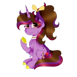 Size: 1000x1000 | Tagged: safe, artist:kathepart, derpibooru import, oc, oc:kathepaint, unofficial characters only, pony, unicorn, derpibooru community collaboration, 2023 community collab, brown eyes, chest fluff, collar, ear fluff, freckles, hair bun, image, png, simple background, sitting, solo, transparent background