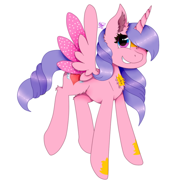 Size: 1000x1000 | Tagged: safe, artist:kathepart, derpibooru import, oc, oc:hearty love, alicorn, pony, derpibooru community collaboration, 2023 community collab, chest fluff, ear fluff, flying, image, png, simple background, solo, transparent background