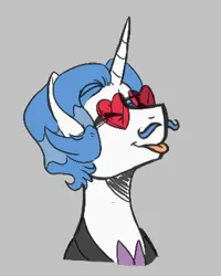 Size: 315x393 | Tagged: safe, artist:dsstoner, derpibooru import, fancypants, pony, unicorn, g4, aggie.io, bow, clothes, glasses, image, male, one eye closed, png, simple background, smiling, stallion, tongue out