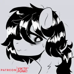 Size: 1199x1200 | Tagged: safe, artist:viktiipunk, derpibooru import, oc, oc:floor bored, unofficial characters only, earth pony, pony, bags under eyes, bust, greasy hair, image, jpeg, solo, sweat, wavy mouth