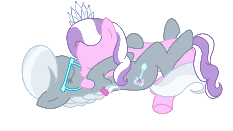 Size: 3840x2160 | Tagged: safe, artist:duran301, derpibooru import, diamond tiara, silver spoon, earth pony, pony, g4, base used, cute, female, high res, image, lesbian, png, ship:silvertiara, shipping, simple background, snuggling, transparent background