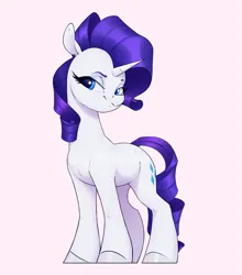 Size: 2225x2525 | Tagged: safe, artist:aquaticvibes, derpibooru import, rarity, pony, unicorn, g4, female, high res, image, mare, pink background, png, simple background, smiling, solo